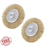 Uxcell Steel Wire Wheel Brush 1/4" Shank Copper Plated 2PC Bench Grinder. Fixed Price $20.00.