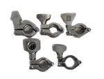 (5 Pc) Lab 1/2" & 3/4" Single Hinged Stainless Steel Sanitary Mini Tri-clamps. Fixed Price $19.99.