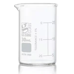 Beaker, Globe Glass, 30ML, Low Form Griffin Style, Dual Graduations, Astm E960,. Fixed Price $69.01.