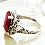 Antique Style 925 Sterling Silver Lab-created 5.50 Ct Ruby Filigree Ring #500. Fixed Price $33.99.