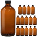 15 Pack 16OZ Amber Glass Boston Round Bottles With Phenolic Polycone Caps A.... Fixed Price $48.30.