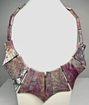 Vtg Diana Marco Pink Dragon Scale Choker 18" Bib Necklace. Fixed Price $49.95.