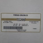Leco 29MM Porous Crucibles For Solids Part No. 614-961-110. Fixed Price $159.99.