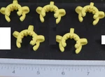 Set Of 5 Wheaton Keck Standard Taper Clamp Size 14, Yellow Polyacetal #297746. Fixed Price $12.99.