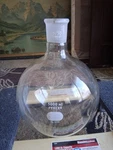 The Pyrex 4320 Round-bottom Flask With 5000 Ml Capacity 45/50 Standard Usa. Fixed Price $84.99.
