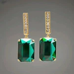 Origami Owl Emerald Statement Dangle Earrings Gold Nib, Retired ER2144. Fixed Price $44.99.