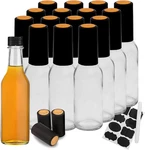 Hot Sauce With Black Caps, 16 Pack 5OZ Empty Glass Bottles,woozy. Fixed Price $22.81.