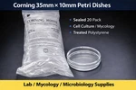 Corning 430165 - 35MM Petri Dishes 20 Pack Mycology / Microbiology Lab. Fixed Price $11.99.