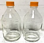 New Lot Of Pyrex Corning 1395-2L 2000ML Media Storage Bottle GL45 Screw Cap. Fixed Price $125.00.