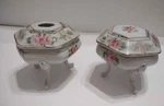 Antique Vintage Porcelain Vanity Hair Receiver Powder Trinket Jar Set Unmarked. Fixed Price $30.00.