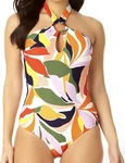 Anne Cole Ring High Neck One-piece Women's Size 12 Nwt. Fixed Price $34.95.