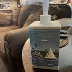 Warren Kimble Lighthouse Sailboat Tissue Box Cover Coastal Breeze Vintage. Fixed Price $15.00.