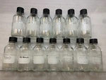 Lot Of 13 Wheaton 250 Ml Borosilicate Glass Media Storage Bottle With Caps. Fixed Price $85.00.
