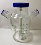 Chemglass 3000ML Pyrex 1585-4L Reusable Double Sidearm Spinner Lab Flask. Fixed Price $425.00.