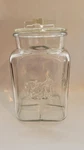 Hudson Bay Glass Storage Jar With Cross Lid Embossed Fleur Lis Crest Beaver 2. Fixed Price $58.00.