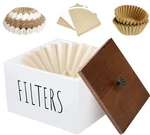 Wooden Coffee Filter Holder - Container With Lid, Rustic Dispenser Basket For.... Fixed Price $26.07.