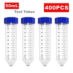 400PCS Lab 50ML Conical Centrifuge Tube Screw Caps Mark Spot Eo Sterile Clear Us. Fixed Price $137.23.