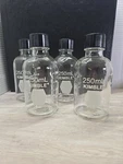 Kimble Graduated Glass Media Bottle, 250ML Set Of 4 With Lid Free Shipping. Fixed Price $24.87.