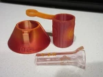 Glass Airflow Carb Cap Mouthpiece Pivot Orange Red Daybreak With Pearl Otp. Fixed Price $75.00.