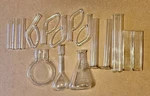 Lot Of 17 Pyrex Lab Glassware Tubes Flasks Cylinders Germany Borosilicate. Fixed Price $89.95.
