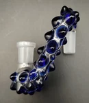 14MM Cobalt Blue Glass Drop Down Attachment Adapter. Fixed Price $45.00.