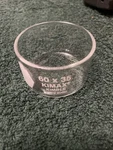 Kimble Kimax Crystallization Dish, 60X35MM, #23000-6035. Fixed Price $24.95.