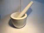 Coorstek Mortar & Pestle 60316/ 60317 - 5OZ Capacity 6" Length Porcelain. Fixed Price $57.00.