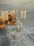 Chemglass Neck Flask. Vertical 24/40 Joints. 500ML Size. New Old Stock No Box. Fixed Price $49.00.