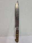 Antique Sabatier Knife Rare France Warranted Forged Wood Handle Brass Rivit. Fixed Price $300.00.