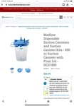 Medline Suction Canister With Filter Lid 850CC And Hoses HCS7850QTY. 4 New. Fixed Price $49.99.