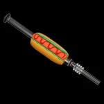 7.8 Inch Glass Smoking Pipe Tobacco Collector Straw-nc- Hot Dog Quartz. Fixed Price $14.99.