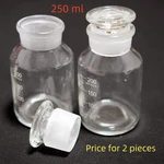 2 Pieces Of Lab Glass Reagent Bottle W Large Ground Mouth. Fixed Price $14.00.