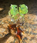 Glass Sculpture Venus Fly Trap With Googly Eyes. Handmade In Usa. Fixed Price $90.00.