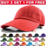 Plain Solid Polo Style Baseball Hat Washed Cotton Adjustable Cap Womens. Fixed Price $9.99.