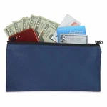 Deposit Bag Bank Pouch Zippered Safe Money Organizer In Navy Blue. Fixed Price $6.50.