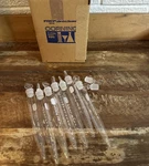 Lot Of Corning Pyrex #8084 Conical Centrifuge Glass Tubes Stopper's. Fixed Price $60.00.