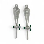 2X Chemglass 60ML #16 Outer Stopper Neck Squibb Separatory Funnel CG-1742-02. Fixed Price $29.00.