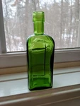 Vintage Wheaton Glass Bottle Green Square 5 1/2" Tall. Fixed Price $7.50.