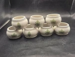 Damon Wood Vintage Napkin Ring Holders Set 7 Stoneware Leaf Motif. Fixed Price $13.50.