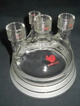 Lab Glass #15 & 11 Thread 4-NECK Reaction Vessel Lid Head 100MM Conical Flange. Fixed Price $149.99.