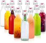 16OZ Clear Glass Bottles Flip Top Caps Home Brewing Kombucha 12 Pack. Fixed Price $48.90.