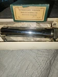 Vintage 40CC Veterinary Syringe Stainless Steel & Glass. Fixed Price $45.00.