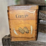 Brown Wooden Square Coffee Jar Canister With Lid, Single Item Storage Container. Fixed Price $24.99.
