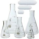 Karter Scientific Glass Erlenmeyer Flask 5-PIECE W/ Stir Bar 150 250,500,1000. Fixed Price $29.69.