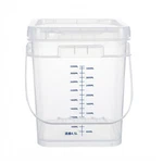 2 Pcs 1 Gallon Clear Square Food Grade Bucket With Graduated Markings & Lid, .... Fixed Price $29.72.