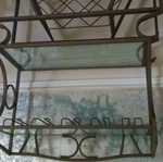 American Living Deco Metal Glass Bar Cart Wine Rack Gray 2 Shelves 38X14X50. Fixed Price $588.00.