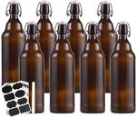 Amber Glass Bottles With Air Tight Lids 32 Oz,easy Cap For Beer And Home. Fixed Price $47.99.