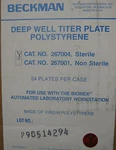 Beckman Polystyrene, Deep-well Plate, Sterile (case Of 24) Cat.no. 267004. Fixed Price $114.99.