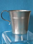 Antique American Pewter Handled Beaker Or Mug. Fixed Price $30.00.