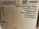 500 Per Case New Corning Conical Bottom Sterile Centrifuge Tube 430828 50ML. Fixed Price $290.00.